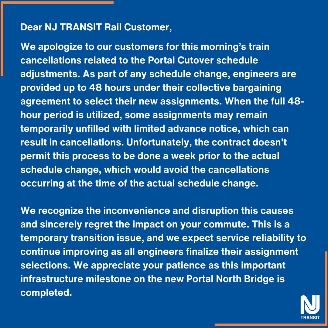 A message to our rail customers: