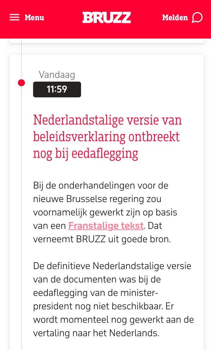 De Brusselse Vivaldi-regering is een zegen voor de Vlamingen in Brussel: de Franstaligen bepalen de coalitie, de minister-president spreekt nauwelijks Nederlands en de Nederlandstalige versie van het regeerakkoord is nog steeds niet te bespeuren. Tweetaligheid, mon oeil.