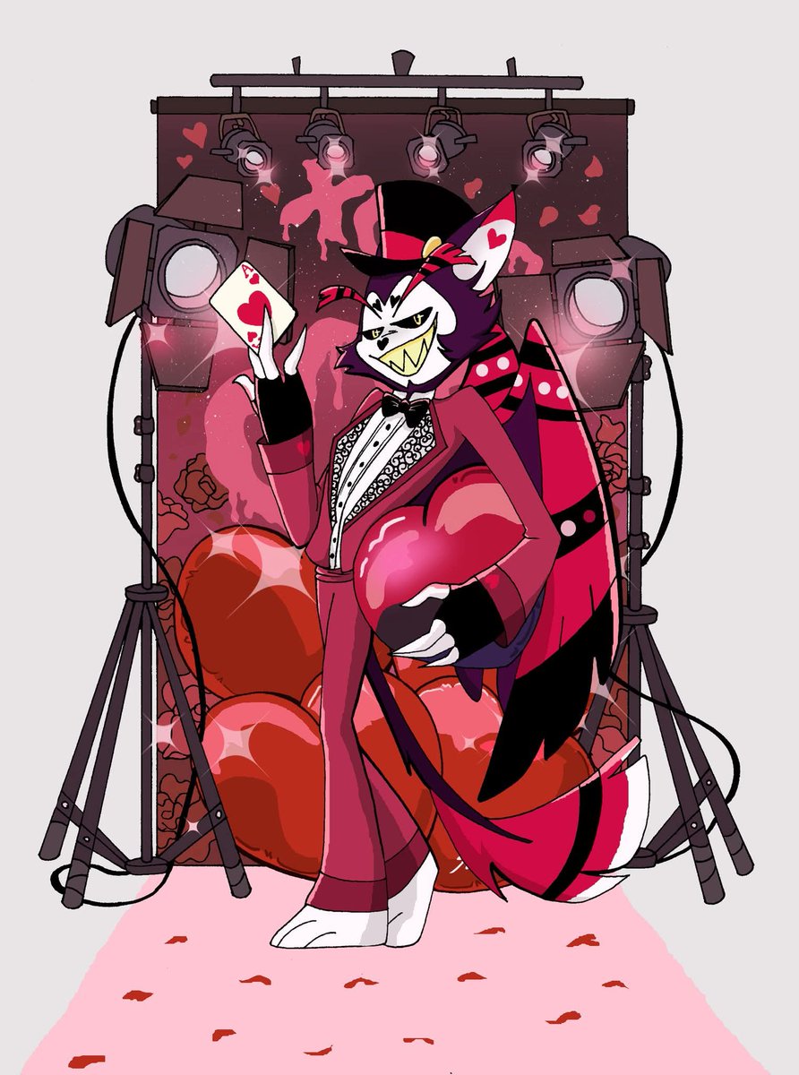 Husk is one of my favorite characters (and with Keith's voice I find him super sexy too... Angel I understand you!) and I'm sorry he's not in the official merch, so here he is! 🥰😼 #HazbinHotel #HazbinHotelFanart #fanart #ValentinesDay