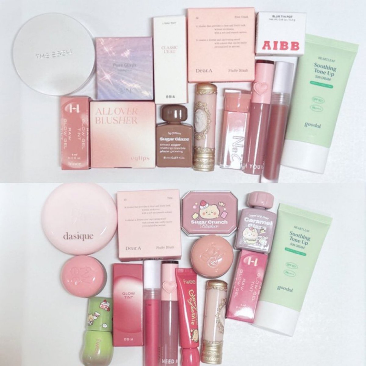 #RT이벤트 
저번달이 트위터 시작한지 3주년이더라구요 •• 🤍
안 쓰는 색조 화장품들 팔로워분들께 나눠드리려고 이벤트 엽니다 🫶🏻🫶🏻

웜세트(위) = #rt + #follow
쿨세트(아래) = #like (맘찍) + #follow 

제품은 미개봉 + 1회 발색 섞여있습니다 
항상 감사드려요 😚

📍2/25 당발