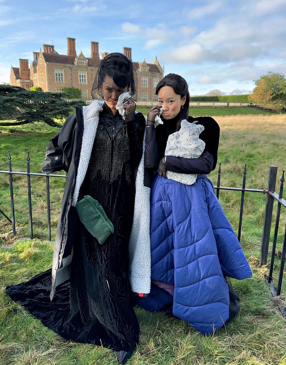 NEW bts photos of Katie Leung and Yerin Ha from #Bridgerton Season 4