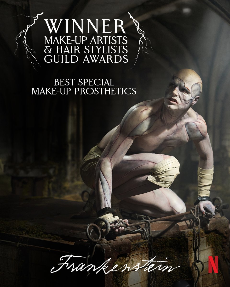 Thank you to the Make-Up Artists and Hair Stylists Guild for honoring Mike Hill and Megan Many with the award for Best Special Make-Up Prosthetics for their work in Frankenstein.