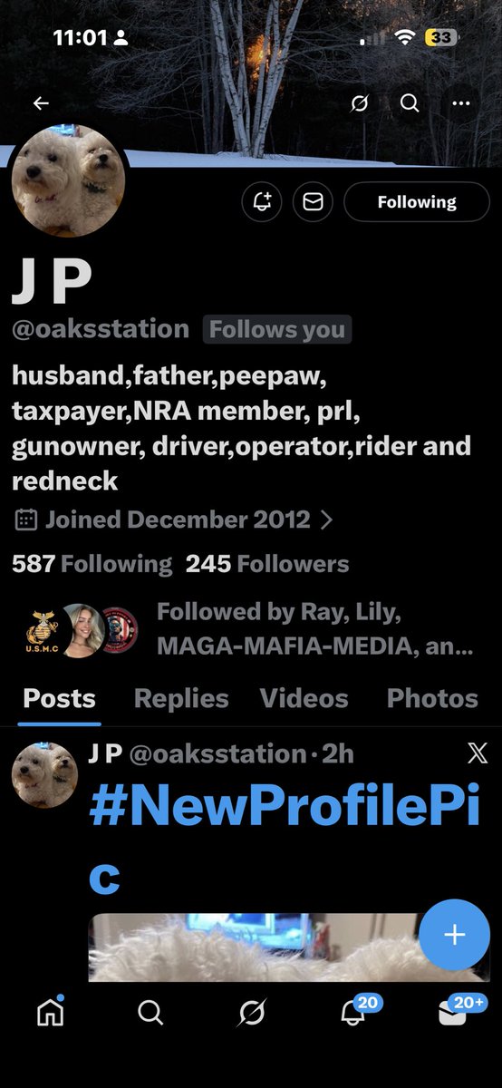 This long time account <a href="/oaksstation/">J P</a> only has 245 followers. He is a grandfather, NRA member 
Supporter of the 2A. He would like more followers please show some ❤️ MAGA
and let’s get him some support