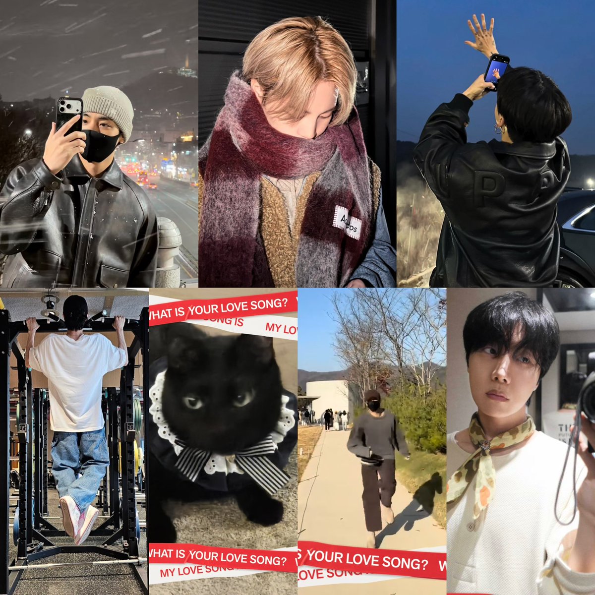 Taehyung en la nieve, Jimin rubio y precioso, Jungkook con el tatuaje de army en su mano, Seokjin haciendo ejercicio, Yoongi mostrando a Tangie, Namjoon estando feliz y Hobi luciendo espectacular, CANCIÓN DE AMOR DE BANGTAN, SON TAN LINDOS 😭💜

BTS IS COMING
#whatisyourlovesong