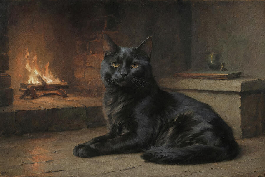 Black cats in some cultures symbolized enduring love. Their dark coats represented loyalty that remained even in uncertain times. #FolkloreSunday

Art: Dreamframer