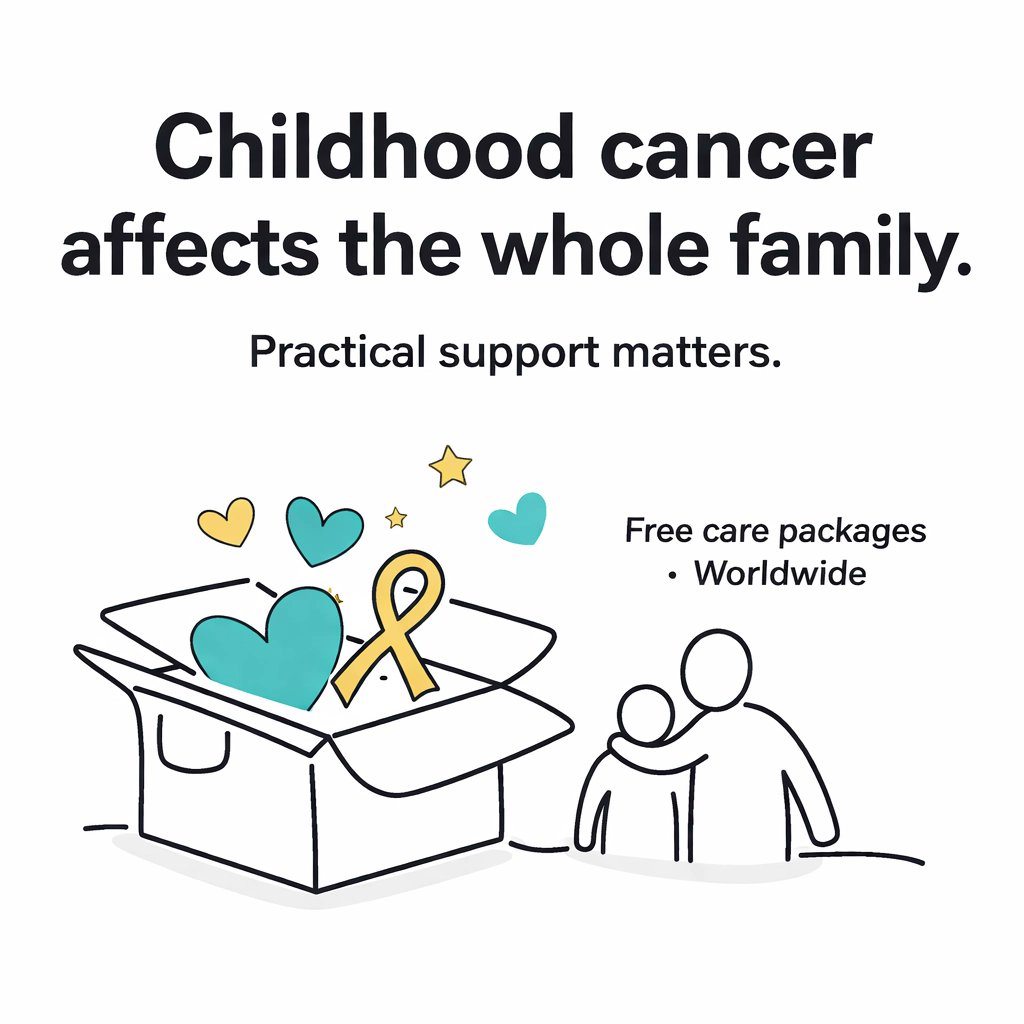 CancerParcel's tweet image. Childhood cancer affects the whole family. This #ICCD, remember: Cancer Care Parcel sends free care packages worldwide for comfort &amp;amp; support. You’re not alone. Help us reach more families( donate at cancercareparcel.com #ChildhoodCancer)