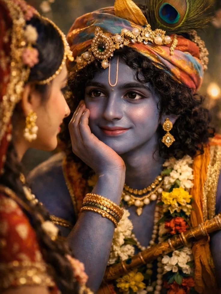 vignesh__9's tweet image. In her eyes, he finds Vrindavan…
In his smile, she finds her forever. 💛✨
When love is pure, even the universe pauses to listen.
#RadhaKrishna #DivineLove #EternalBond