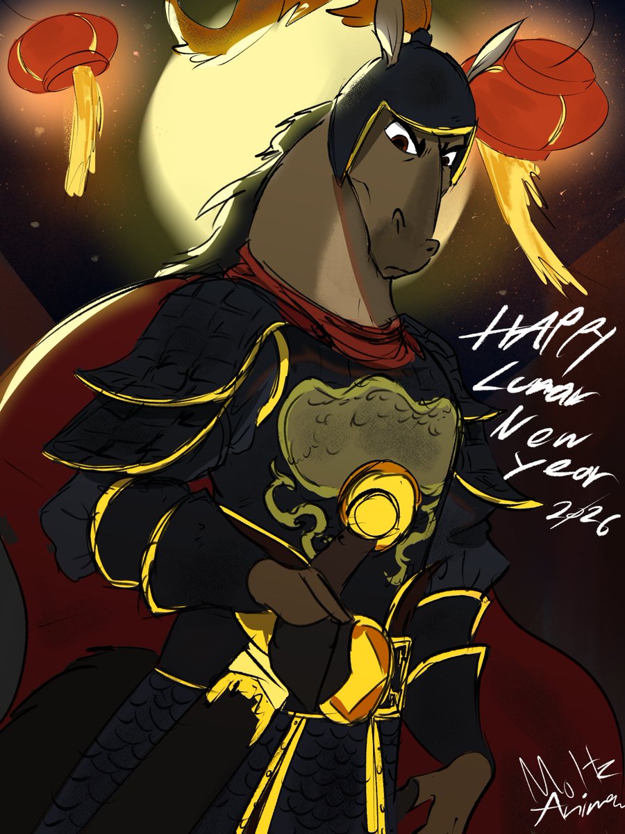 MoltzAnima's tweet photo. Speed like a horse because It's  horse year bro !!!🐴🌟

Happy lunar new year 2026 ✨🎇✨

#art #LunarNewYear #characterart https://t.co/PU9zpJuR97