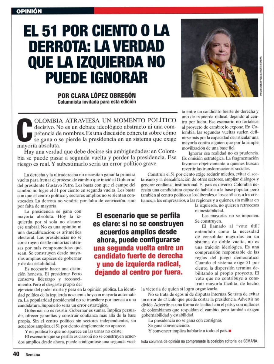 Clara López Obregón tweet media
