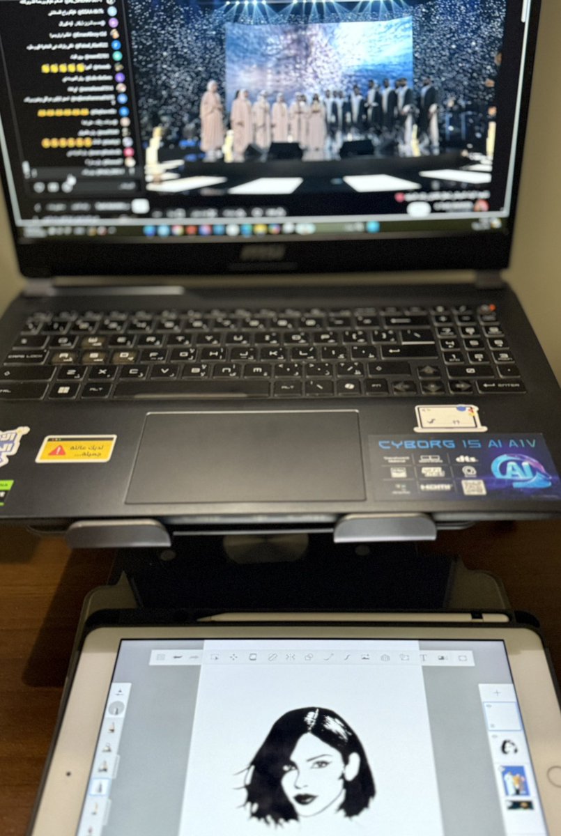 الرسمه دي كانت تحدي بالنسبة ليا انو ارسم ملامح من مخي بدون ما تكون الصوره قدامي بس احس لا بأس🤔