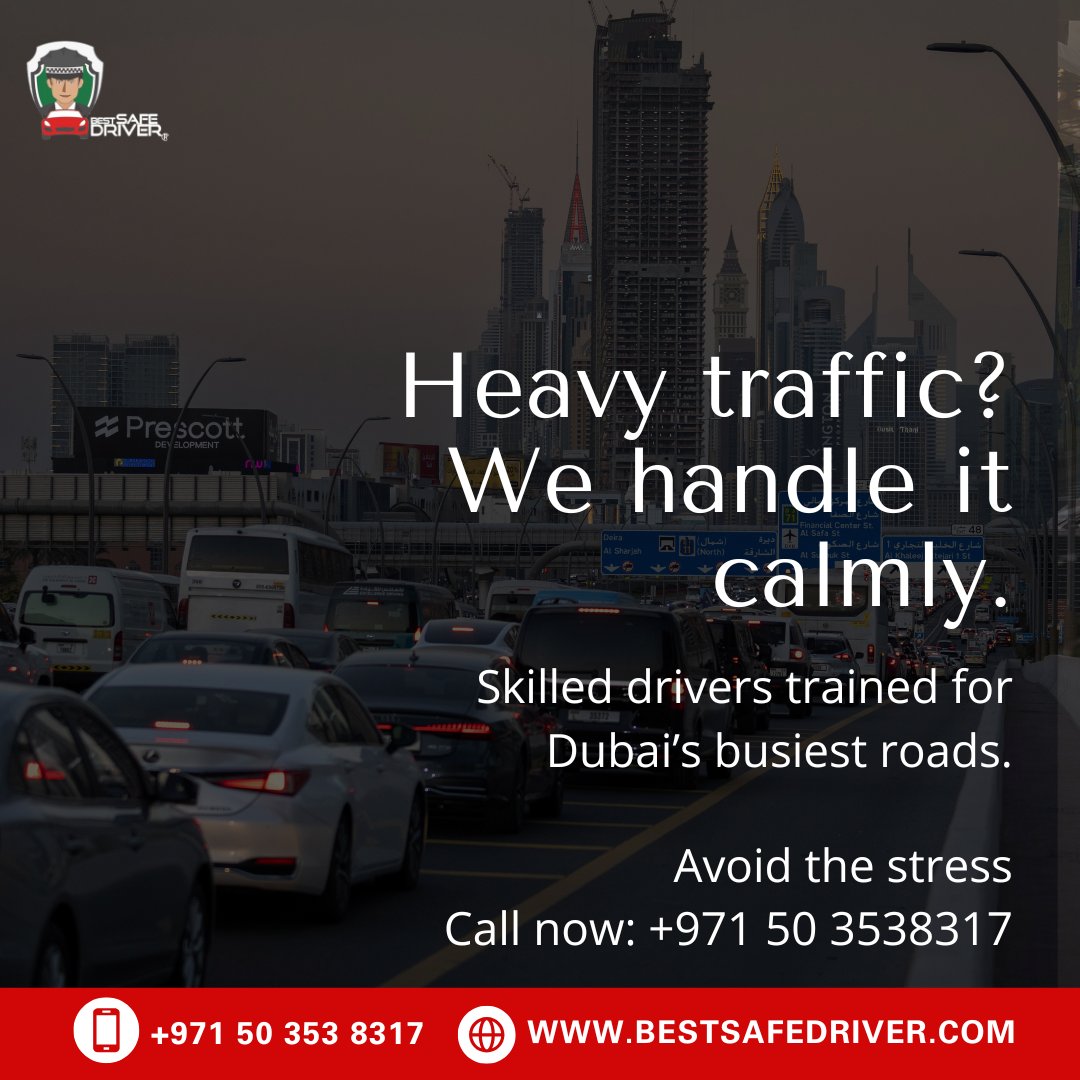 BestSafeDriver1's tweet photo. 🛣️ Heavy traffic? We handle it calmly.

📞 Call now: +971 50 3538317
🌐 https://t.co/xq5zuAGrNH

#DubaiTraffic #SafeDriverService #BestSafeDriver #CalmDriving #ProfessionalDrivers #RoadExperts #StressFreeRide #UAECommute #SmartTransport #ReliableService #CityTraffic #SafeJourney https://t.co/XL2YftC4Gt