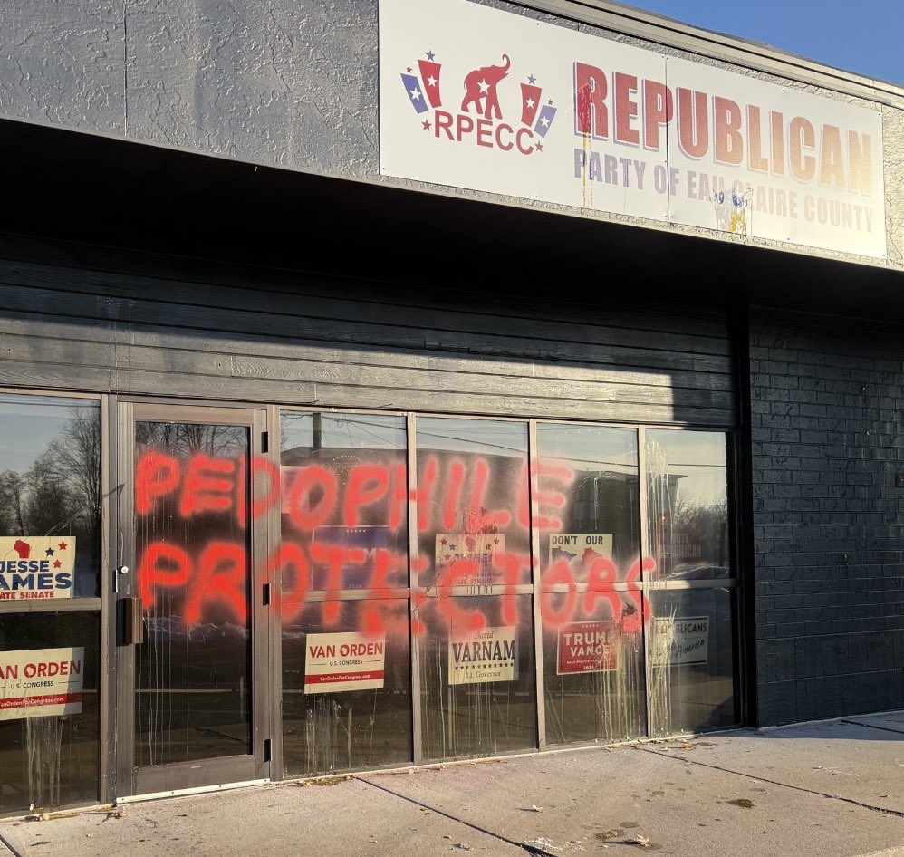 BREAKING:  The Headquarters for the Republican Party of Eau Claire County Wisconsin was vandalized.