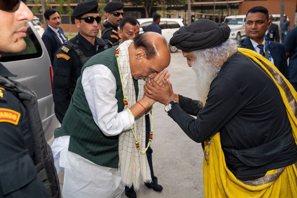 It is our privilege to welcome the Hon’ble Union Minister of Defence Shri Rajnath Singh ji to Isha Yoga Center for Mahashivratri 2026. Our gratitude to him for his services in ensuring the safety &amp; security of the Nation. A pleasure to have him in our midst as we celebrate the