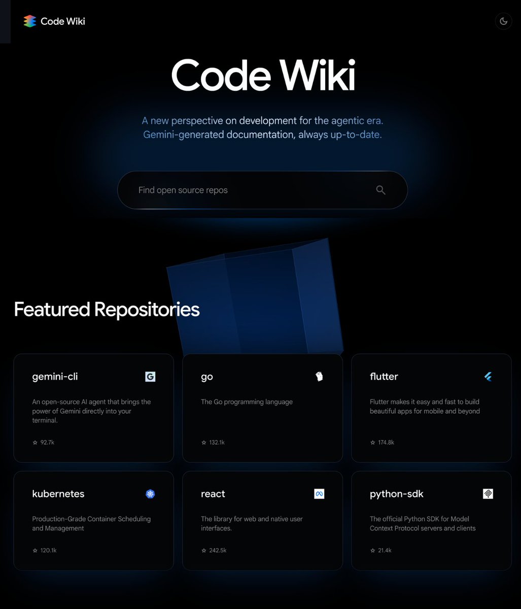 🚨BREAKING: Google just launched CodeWiki, and it might be the biggest upgrade GitHub has had in years.

You paste your GitHub repo in, and it turns your entire project into an interactive guide.

It also generates diagrams, explanations, walkthroughs, everything you could ever