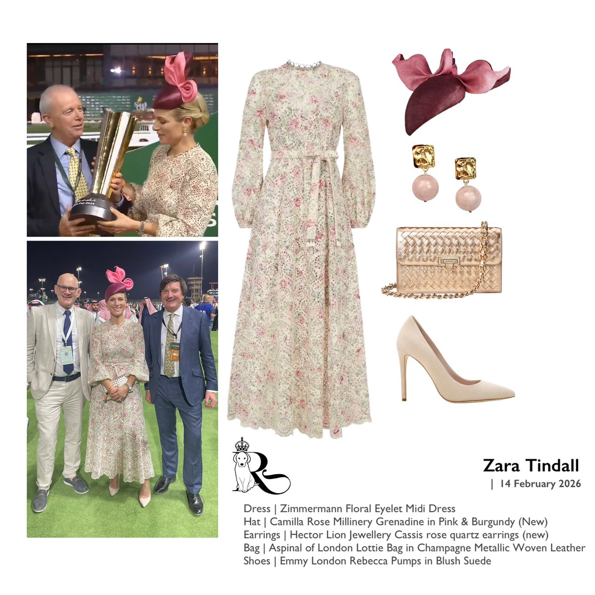 Yesterday, Zara Tindall attended the Saudi Cup in Riyadh and in her capacity as patron of Retraining of Racehorses, the British horseracing charity that champions the welfare of horses who have retired from racing. Posing alongside the organisation's managing director, David