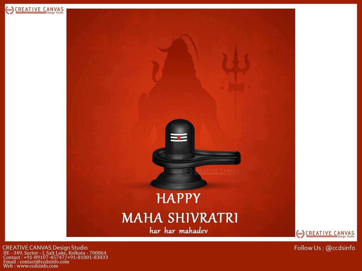 ccdsinfo's tweet photo. May Lord Shiva bless you with inner peace, strength, and clarity this Maha Shivratri...
Har Har Mahadev.....🙏🕉️🔱

Follow Us: @ ccdsinfo
Web: https://t.co/eMYP5zvC4E

#shivratri2026 #mahashivratri2026 #harharmahadev #creativecanvasdesignstudio #CCDS https://t.co/mg3HPkzWVX