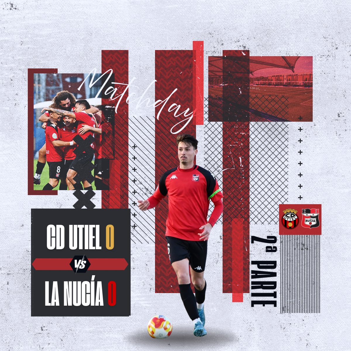 🔴🅒🅕🅛🅝🔴

𝗦𝗘𝗚𝗨𝗡𝗗𝗔 𝗣𝗔𝗥𝗧𝗘 en La Celadilla‼️

⏯️ CD Utiel 0️⃣ 🆚 0️⃣ <a href="/cfnucia/">CF La Nucía</a> 

#JuguemosAlRojo ♥️

#ADNucía 🧬
#LaNucíaCiudadDelDeporte