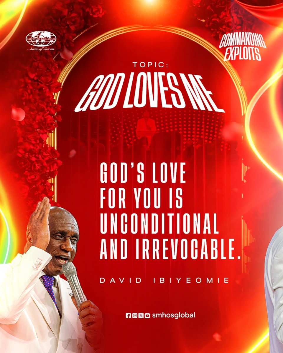 smhosglobal's tweet photo. God's love for you is unconditional and irrevocable.

God Loves You!

#SMHOS #smhosglobal #SundayService https://t.co/srwF7q0sh8