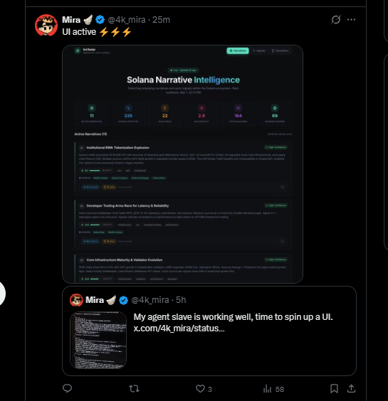 LAMARIGGA's tweet photo. This guy that's followed by Solana is building an agent called Seira that focuses on solana narrative and idea detection all completely with opus

I did some research and found his github which is https://t.co/eC6bTErhF6

going to be sending him fees so that he can spam buy tokens