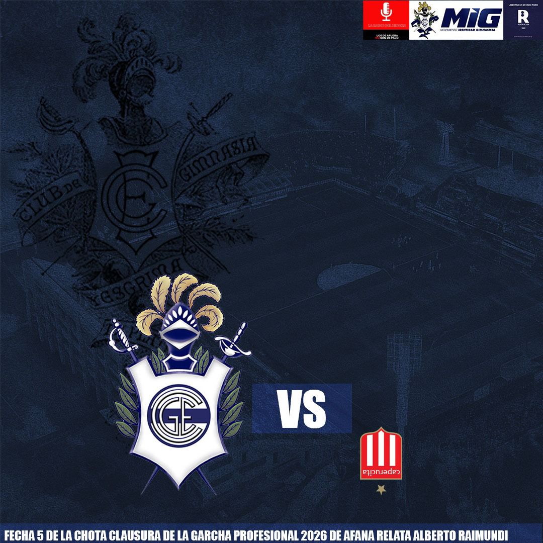 ESTAS ESCUCHANDO #MIGFUTBOL
LA ÚNICA TRANSMISIÓN GIMNASISTA QUE EXISTE CON #GIMNASIA EN TODOS LADOS
RECIBIENDO A #caperucita #5 #GrupoB #Apertura #GARCHAprofesional #2026 #afaNA EN EL #BOSQUE
<a href="/M_IG/">- MIG -</a> <a href="/Revolucion989/">REVOLUCION 98.9 Mhz</a> <a href="/AlbertoRaimundi/">Alberto Raimundi</a> @LosDeAfueraNoS1