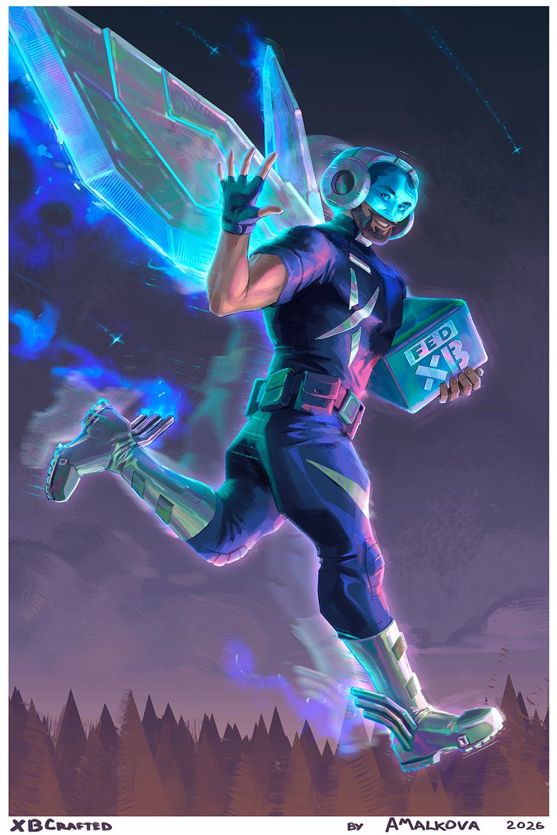 Anna__Malkova's tweet photo. #Hermitcraftfanart #XBCraftedfanart It's a bird, it's a plane, no, it's FedXB! https://t.co/mdMmTlScp2