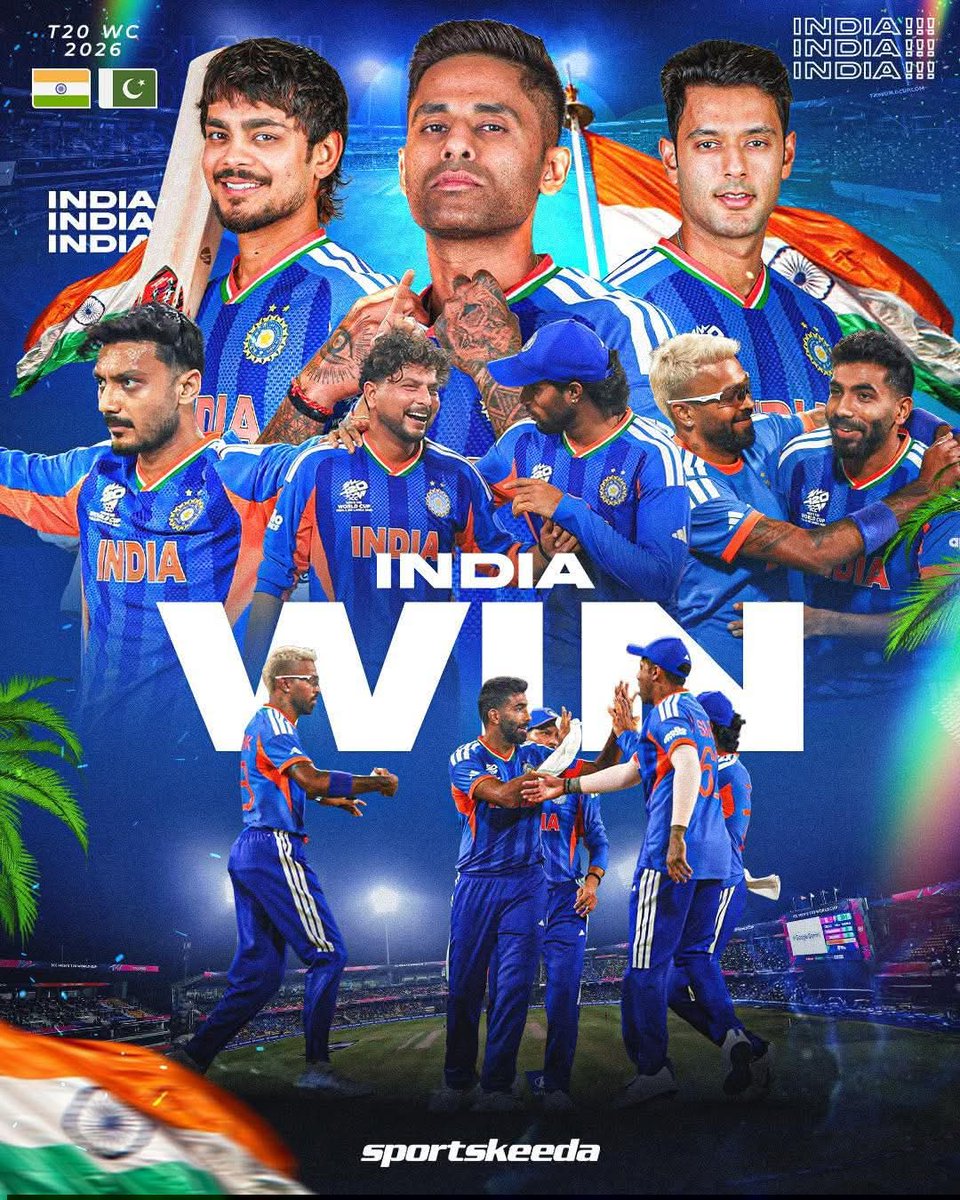 हमेशा की तरह व्यवहार 🇮🇳💙

मौजूदा चैंपियन भारत ने पाकिस्तान पर शानदार जीत दर्ज कर सुपर 8 में प्रवेश किया। 💪