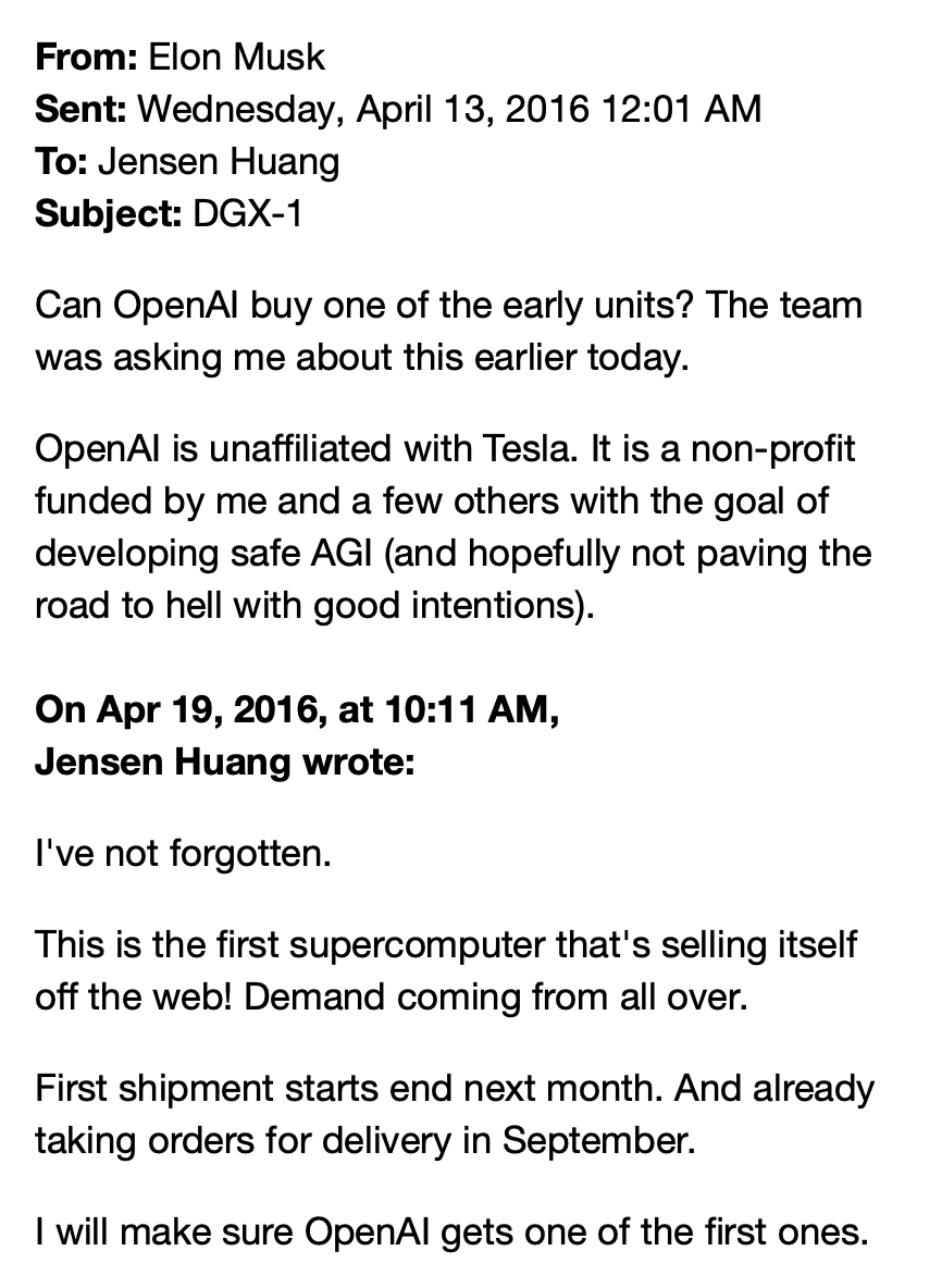Elon Musk emails Jensen Huang

April 13, 2016