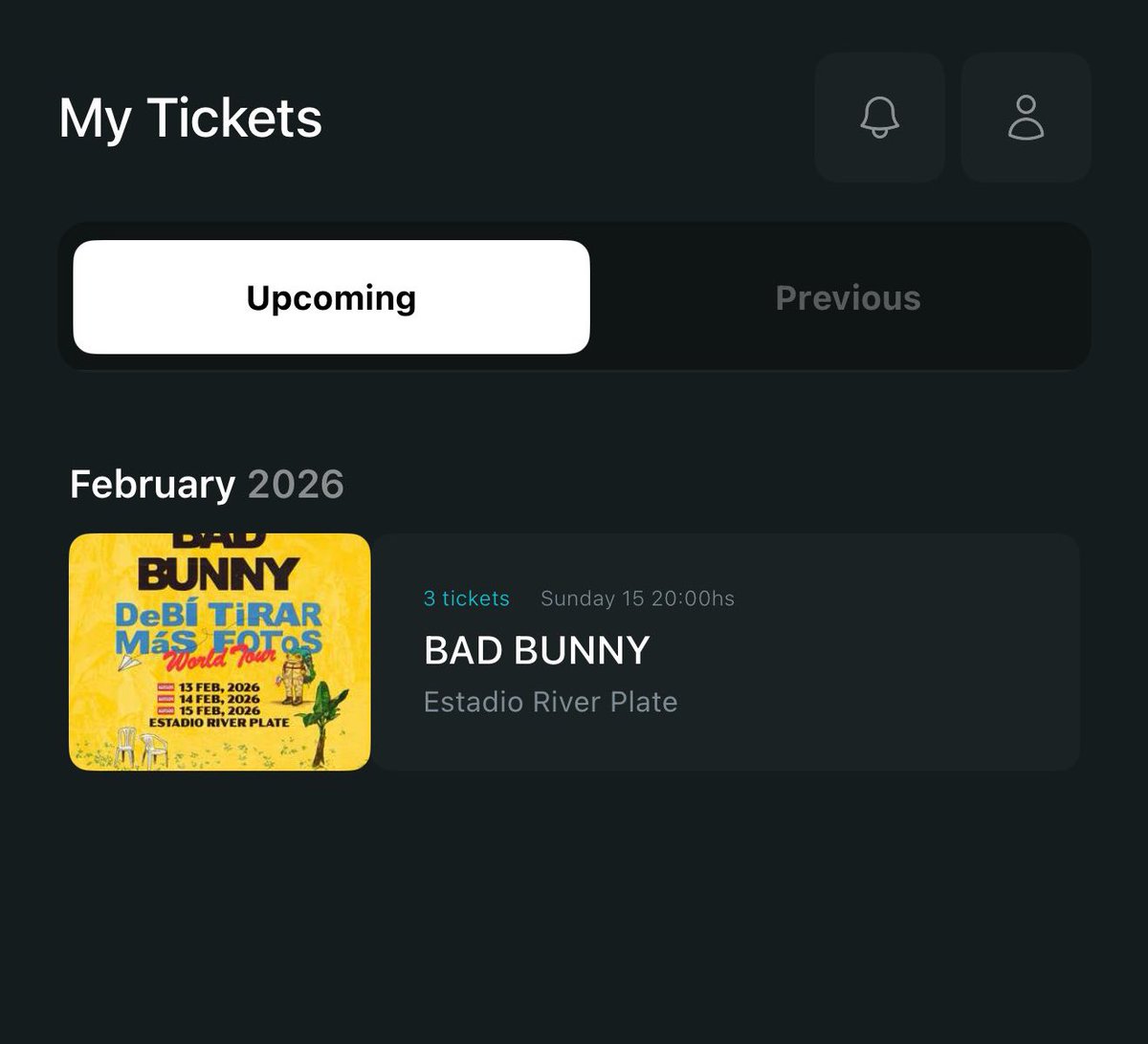 ledesfacu's tweet photo. VENDO ENTRADA PARA BAD BUNNY para hoy 
3576-655407 necesito venderlas ya https://t.co/kI7gR4WPQi