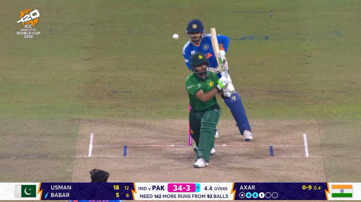This is the best Babar Azam could do for his team. Wasted just only 7 balls and scored 5 valuable runs. He has wasted lesser balls which means that the remaining batters could use the balls to help Pakistan chase the target. Well played Babar Azam.