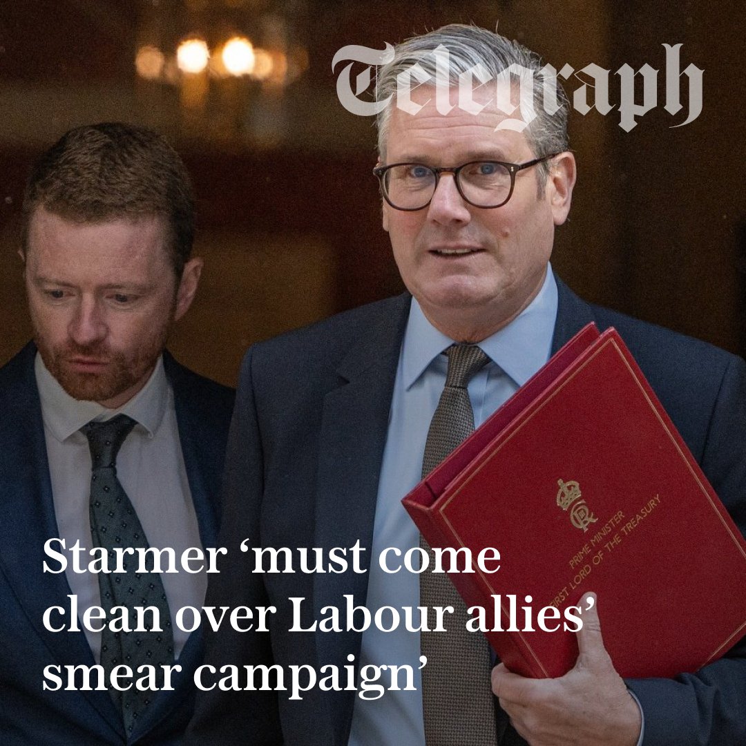 Sir Keir Starmer has been urged to come clean over what he knew about a Labour smear campaign against journalists 

Full story 👇
telegraph.co.uk/politics/2026/…