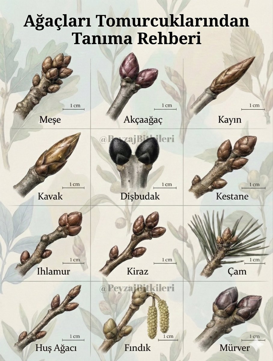 Ağaçları tomurcuklarından tanıma rehberi❤️