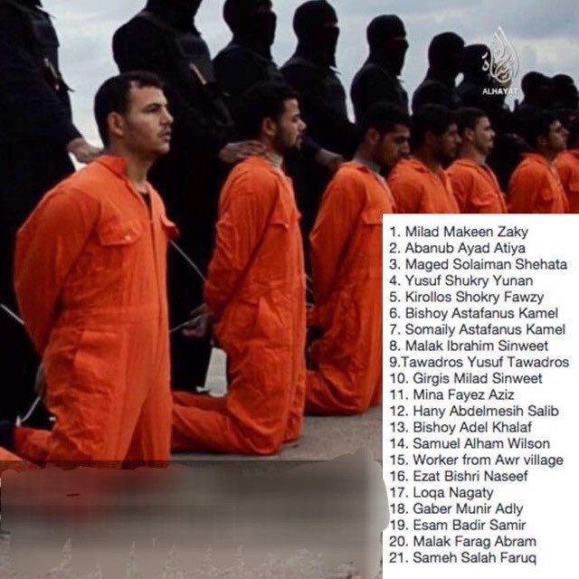 On this day in 2015, 21 Coptic Christians were martyred in Libya by ISIS. Among them, Milâd Sâber was seen whispering the name of Jesus Christ in his final moments. Let us remember them in our prayers.