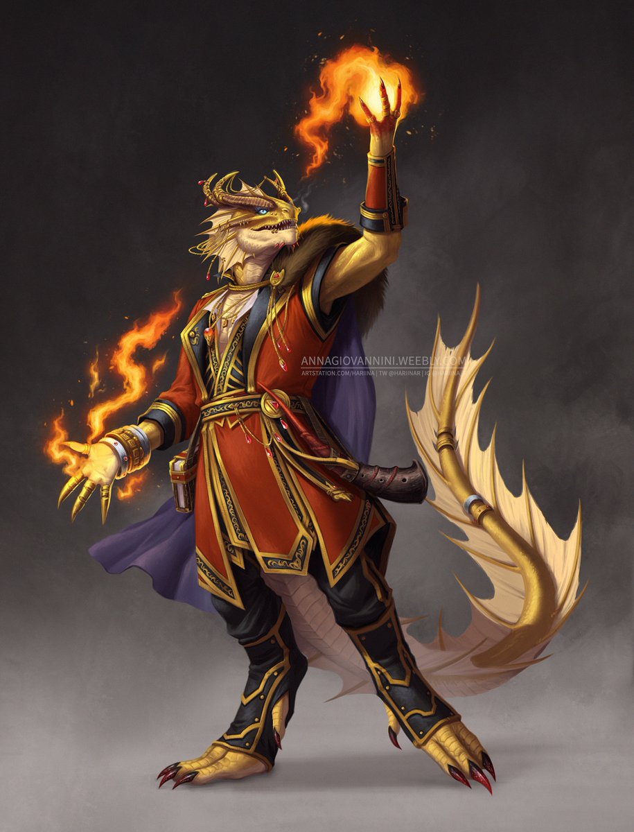 Commission for Marcus - Androchus, Dragonborn Sorcerer! 🔥 #dndart