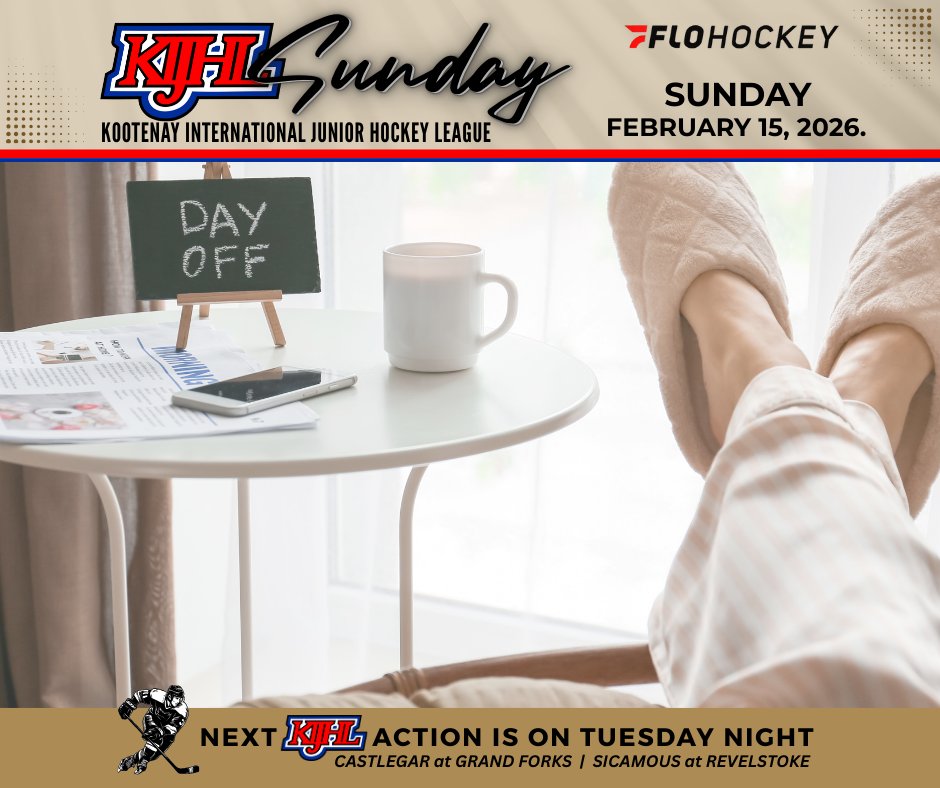 A well-deserved Sunday off for coaches, players, officials and fans. #KIJHL action resumes on Tuesday with a pair of games ...