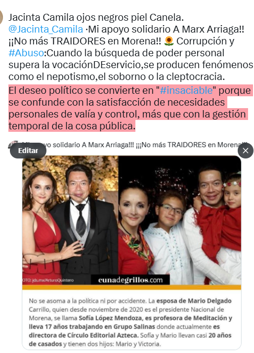 TEPETATES53's tweet photo. @Jacinta_Camila @lajornadaonline ¡¡¡No más #TRAIDORES #AZULADOS en Morena!!! El legado de AMLO en Morena se fundamenta en la «Cuarta Transformación» (4T), centrada en combatir la pobreza, reducir la desigualdad y erradicar privilegios,poniendo al «pueblo» como eje central. https://t.co/Te3IzarYZK