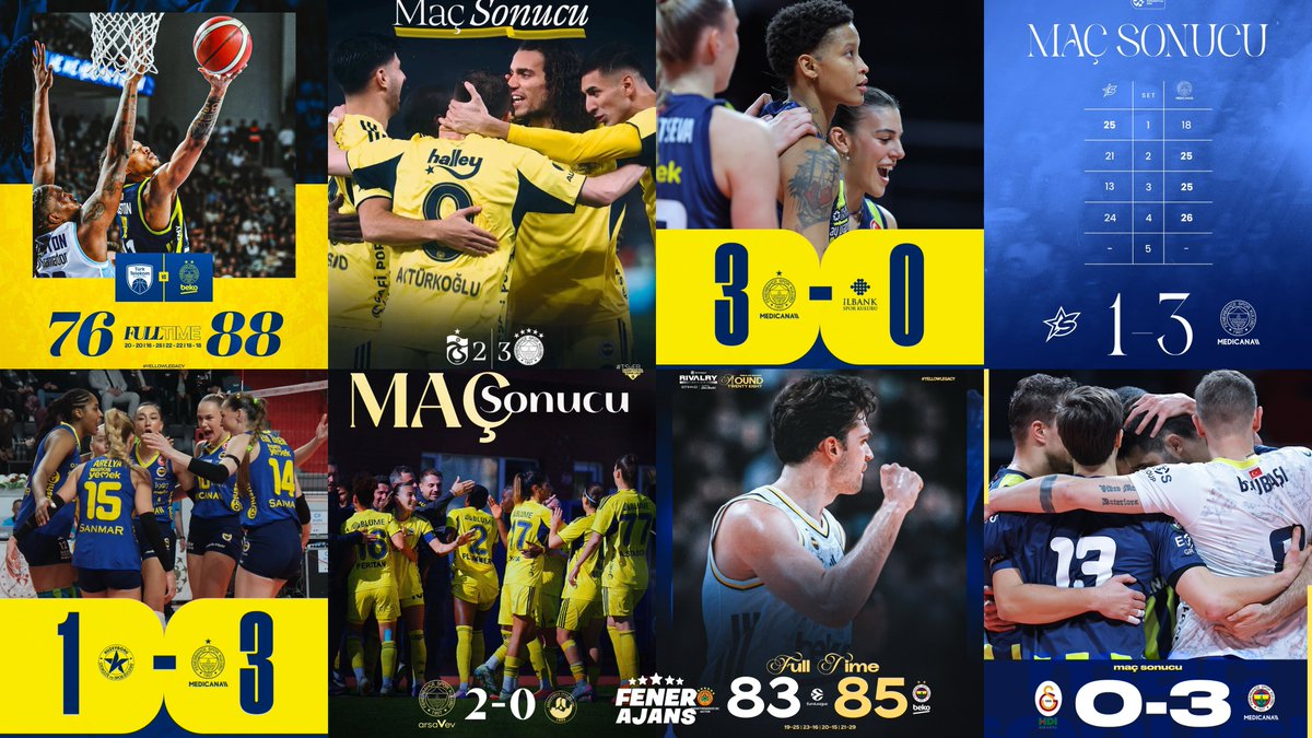 8/8 | Fenerbahçe Spor Kulübü, bu hafta farklı branşlarda oynadığı tüm maçları kazandı.