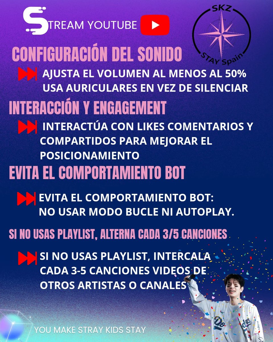 skzstayspain's tweet photo. ¡STAY una Guía para hacer Stream en Spotify y ayudar a SKZ a subir en los charts!
El stream es fundamental para el crecimiento y reconocimiento de Stray Kids
Cada reproducción cuenta.
Pero hacerlo bien más STAY
@Stray_Kids
#STAY #SpotifyStreaming
#SKZ #StreamSKZ
#STAYStreaming https://t.co/MSAzXiiLRA