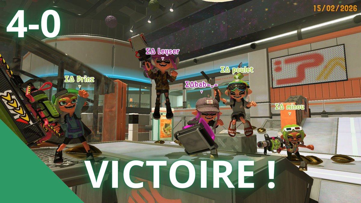 Hello! La <a href="/SplatDiamond/">SplatDiamond</a> Juficiant gagne son deuxième match de pré-saison sur le score de 4-0 face à la <a href="/Funnest_Splash/">Funnest Splash</a> gg à eux c'était un beau match.
Notre line-up :
<a href="/Leyszr/">Leyser</a> 
<a href="/pouletdu92/">poulet</a> 
minou
prinz
@\moi
Fin de la première semaine de la pré-saison!