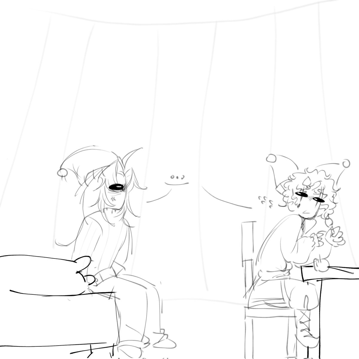 Harlequin entrou de fininho na tenda do Pierrot 
#thefreakcircus #tfcharlequin