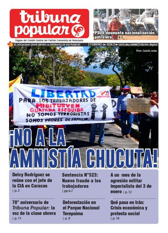 La Sentencia Nº 523 del TSJ: Un nuevo ultraje legal a la clase trabajadora

Y más…

✅Descarga aquí: prensapcv.wordpress.com/2026/02/14/pdf…

❤️Comparte