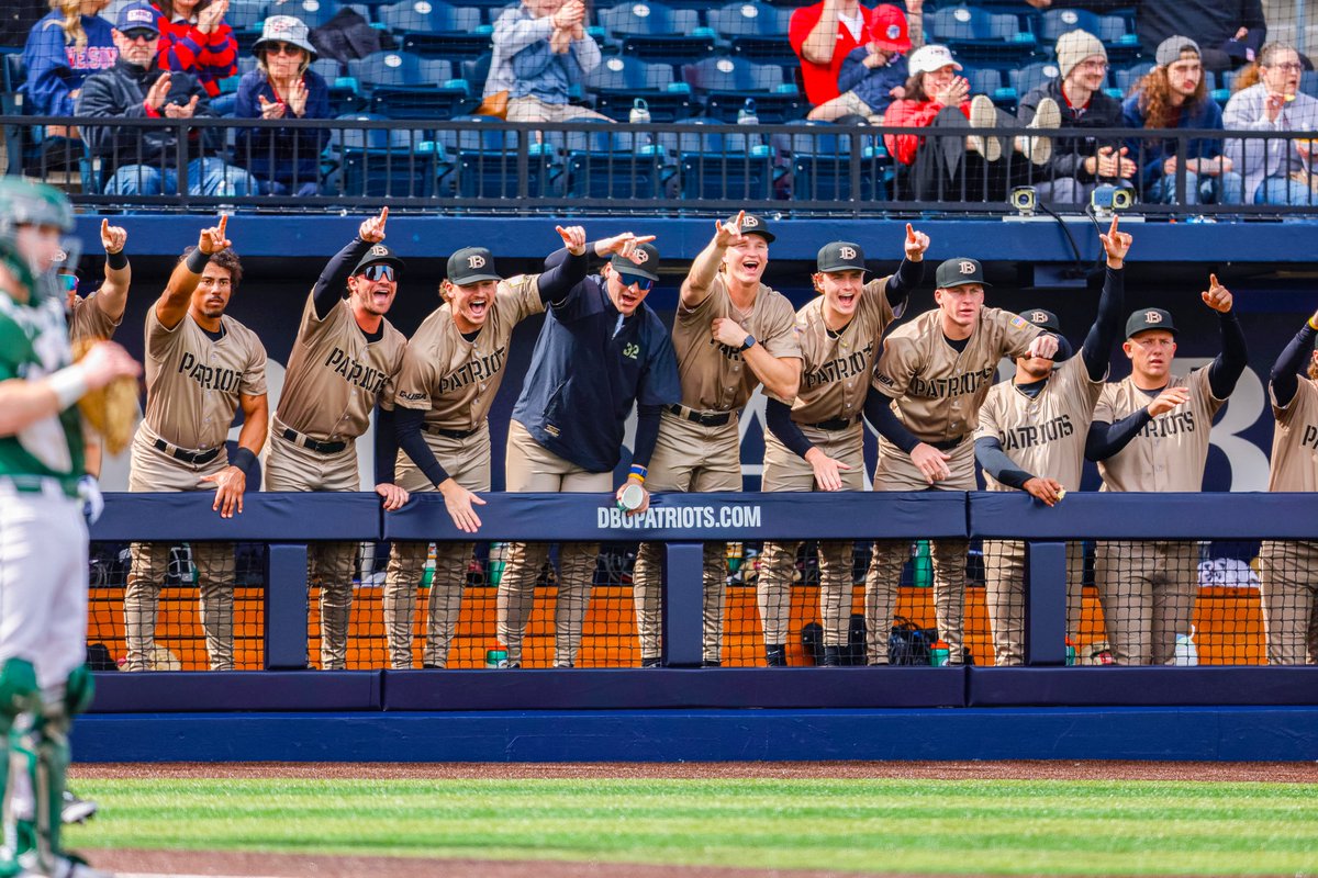 DBU_Baseball's tweet photo. Tate Hess tosses five perfect innings out of the bullpen.
Ryan Martin leaves the yard for the first time as a Patriot.
Aiden VanDeHatert records the save in his first outing of the campaign... AND MORE! ⤵️

https://t.co/7Y4EgRe9gX https://t.co/xqvQT2qY3b