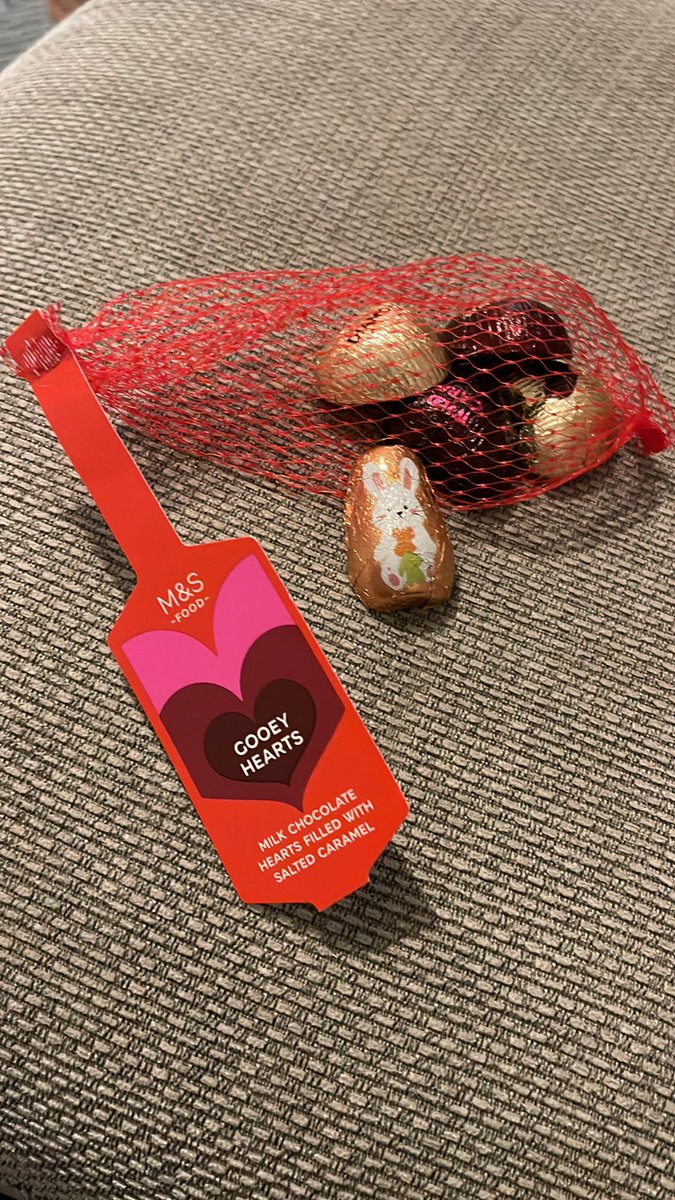 stepekx's tweet photo. Yo! Marks, why is their an Easter bunny in my Valentines Chocolate @marksandspencer https://t.co/3Hu74YfU55