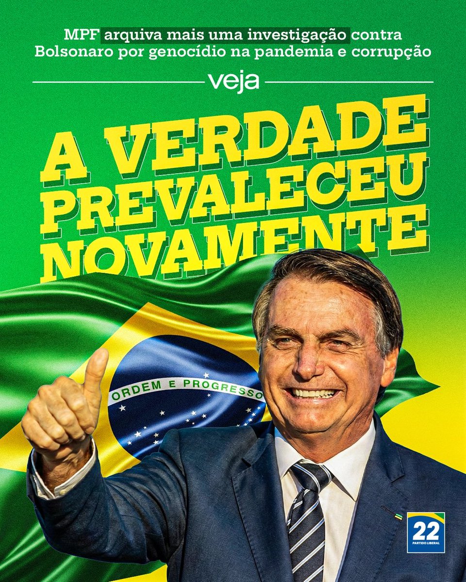 O Ministério Público Federal arquivou mais uma investigação contra o presidente Jair Bolsonaro por falta de provas e inexistência de elementos a serem apurados.

A decisão reforça aquilo que todos nós já sabíamos: o compromisso do governo Bolsonaro com o país, com a transparência