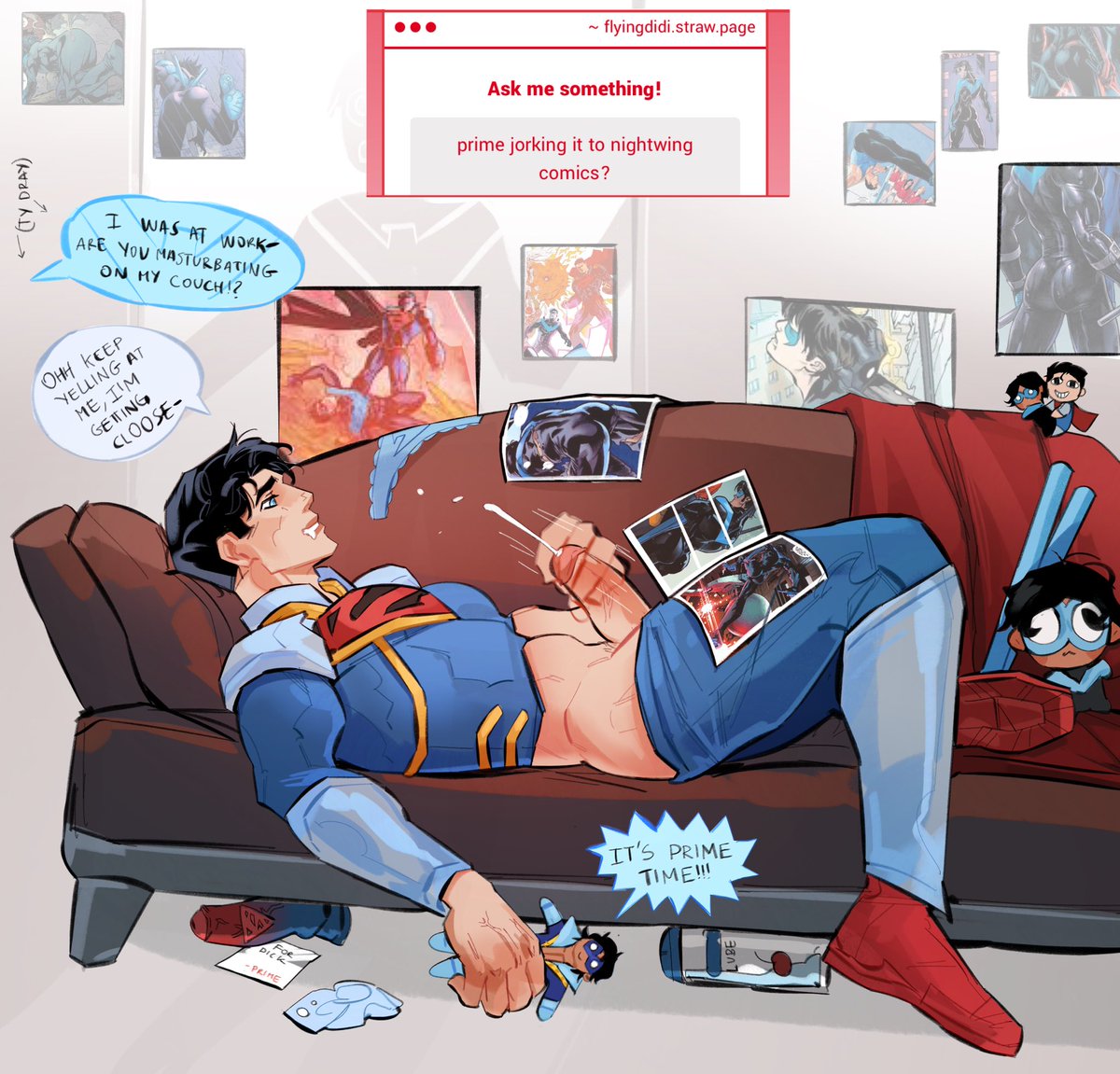 FlyingDidii's tweet photo. It’s Prime time baby!
Strawpage’ request #primewing #nsfw #superboyprime #dickgrayson #nightwing https://t.co/pJjz9OoHgg
