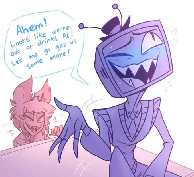 "Yeah, I saw sparks…" (1/2) #RadioStatic #HazbinHotelFanart
