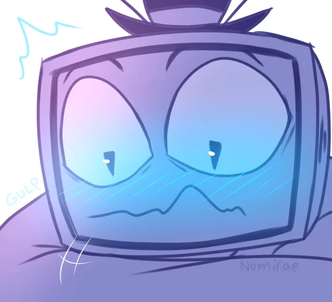 "Yeah, I saw sparks…" (1/2) #RadioStatic #HazbinHotelFanart
