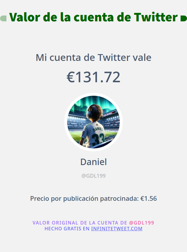 GDL199's tweet photo. Mi valor en Twitter es de: €131.72

➡️ https://t.co/6PjyMyWriu https://t.co/grWF8ZVTO2