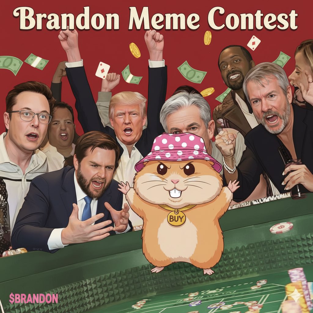 Brandon Meme Contest:
Create your unique Brandon memes using the special Brandon AI meme generator 
brandonhamster.xyz

How to enter:
1.Follow Brandon on X twitter
2. Create and share memes
3. Memes with most likes and Brandon’s <a href="/TheDazzleNovak/">₿randon</a> attention will be selected and