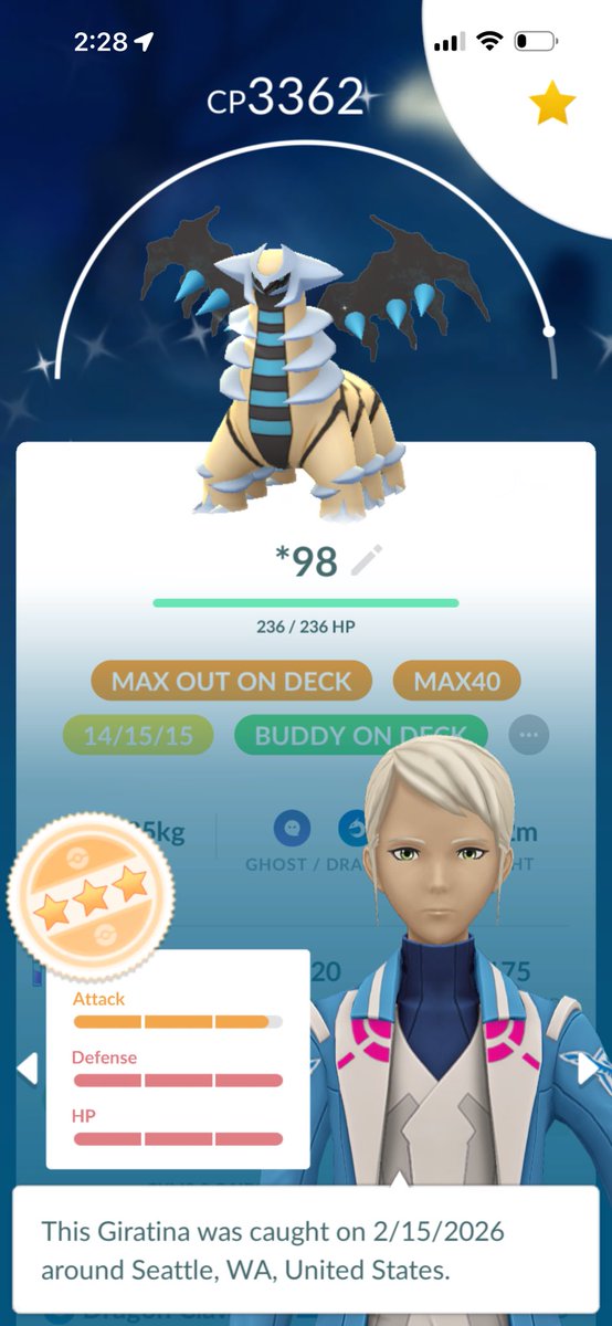 From the go pass! Wish it had a background 😭 already level 40. Love it! #pokemongo #pokemon