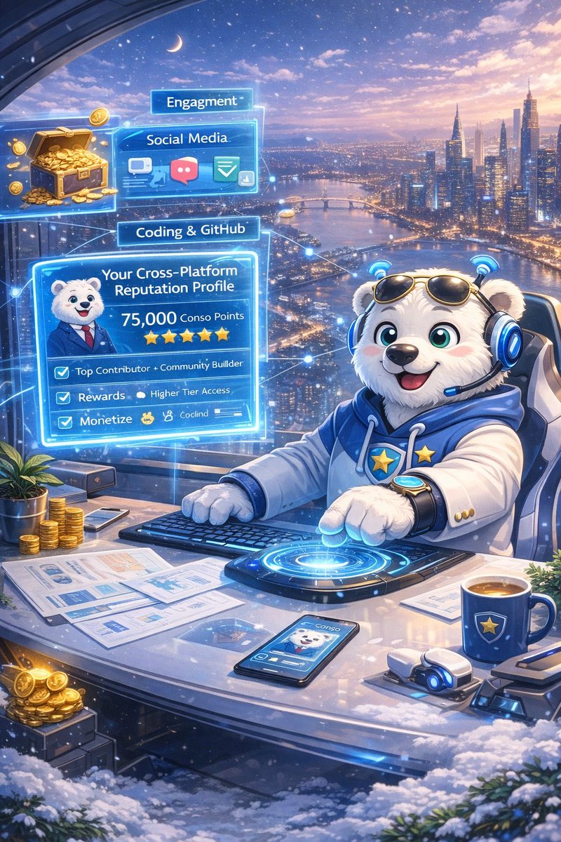 JB4LIFE001's tweet photo. @Conso_xyz What Does CONSO Offer?
🐻 CONSO turns your online activity into one trusted reputation score.
No fake followers — only real engagement counts.
Higher score = better access, rewards, and opportunities.
Your reputation finally works for you. 🚀 https://t.co/71JycZksrL